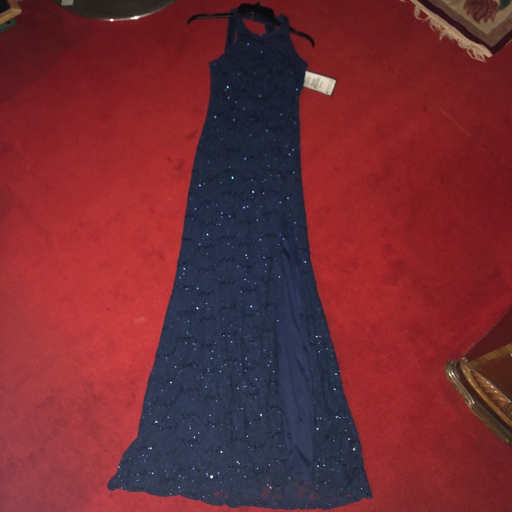 Navy Blue Prom Dress Size 3/4 New With Tags